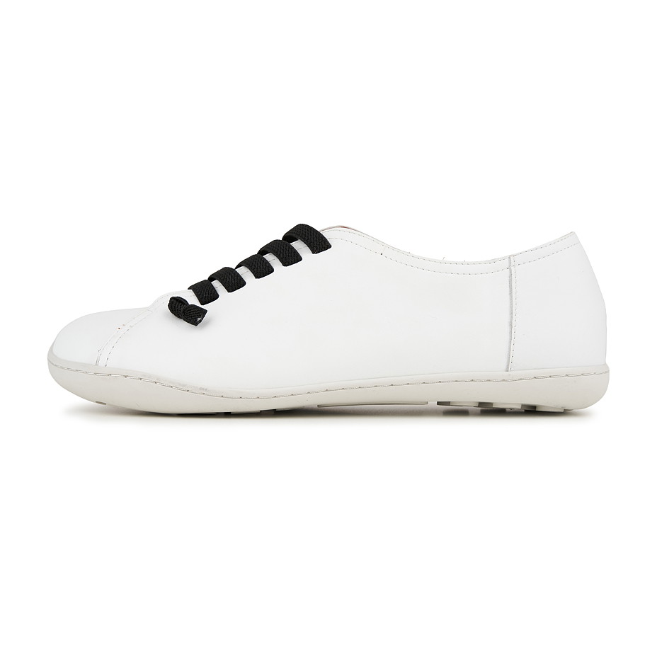 Dames leren barefoot sneakers met elastiek Onyx, wit