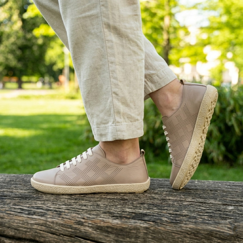 Damen-Ledersneaker für breite Füße Selena, Braun