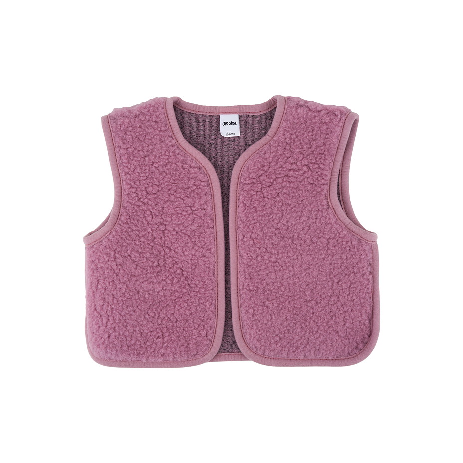 Kinderwollen vest Junior, roze