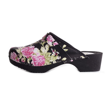 Anatomische Clogs für Damen Blüte schwarz