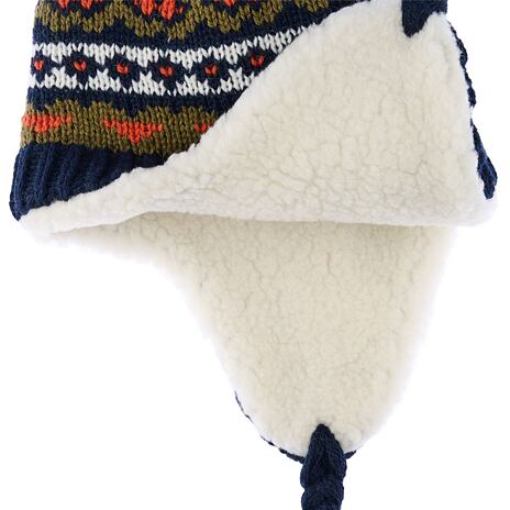 Vlnka Kids’ Wool Hat with Earflaps V18 Blue