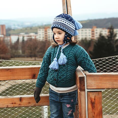 Vlnka Kids’ Wool Hat with Earflaps V20 Blue