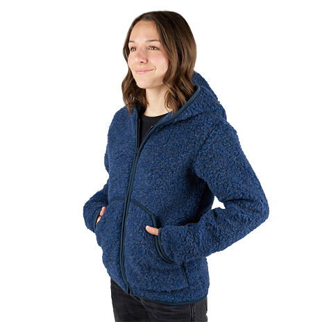 Wool Hooded Jacket Navy