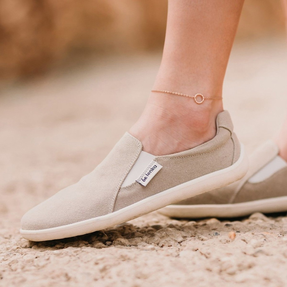 Încălțăminte de pânză barefoot Be Lenka "Eazy" - bej