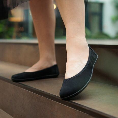 Balerini de piele barefoot Be Lenka "Sophie" - negru