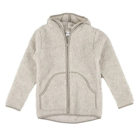 Schapenwollen sweatshirt met capuchon lichtgrijs