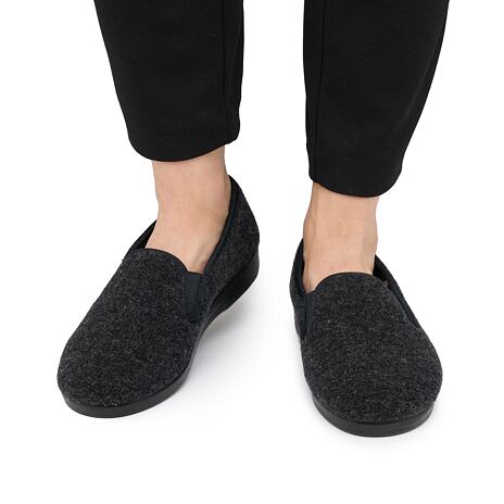 Wool Felt Slippers Dark Grey