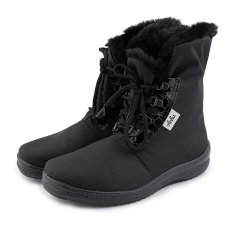 Bottes de neige à lacets pour femme, noires