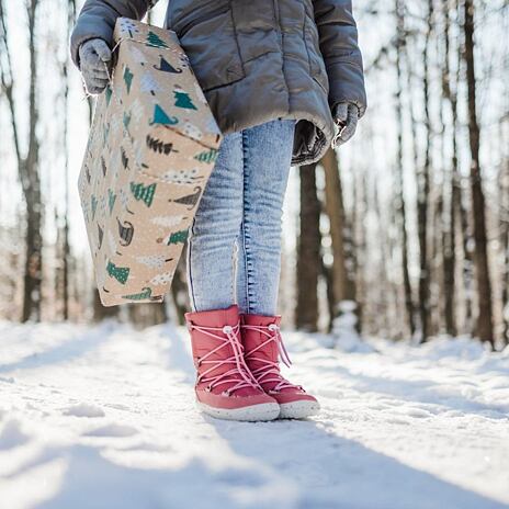 Detské barefoot snehule Be Lenka Snowfox ružová