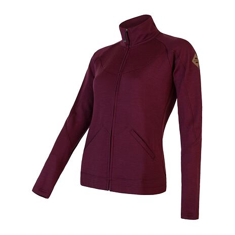 Sweatshirt mit Reißverschluss für Damen Sensor Merino Upper port red