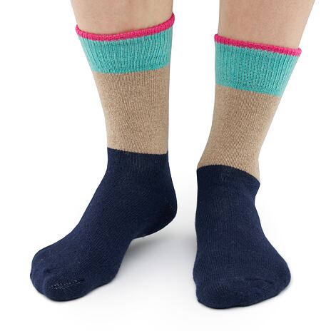 Chaussettes en laine de mouton mérinos avec cachemire bleu foncé