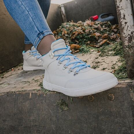 Ledersneaker barefoot knöchelhoch Barebarics Element hellgrau