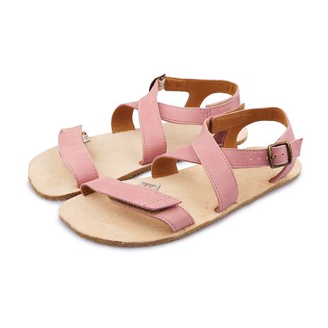 Sandales barefoot Johana roses en cuir pour femmes