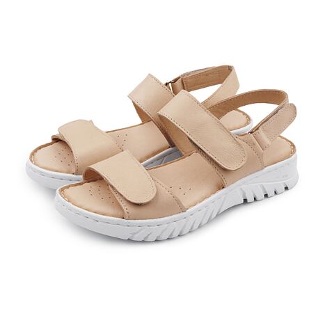 Sandales en cuir femme Viktorie, beige