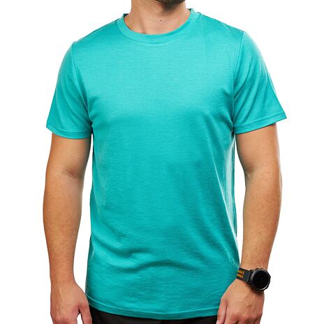 Merino heren T-shirt met korte mouwen turquoise