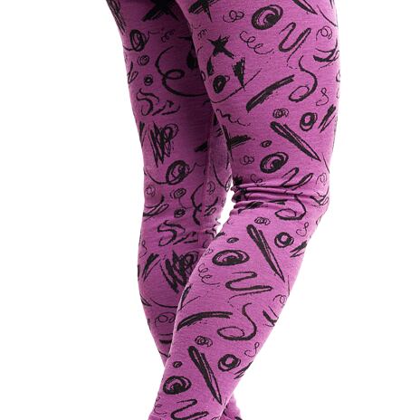 Leggings en laine mérinos pour femmes avec motif, violet