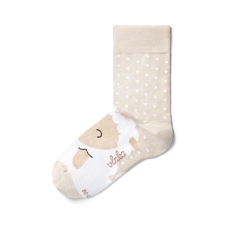 Chaussettes en coton de laine Vlnka beige avec le motif du mouton