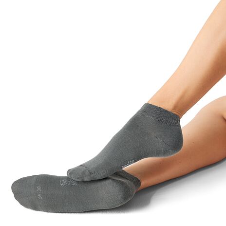 2 pairs of summer ankle socks Merino gray