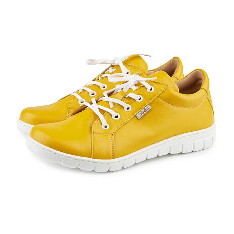 Baskets en cuir pour femmes Nina, jaune