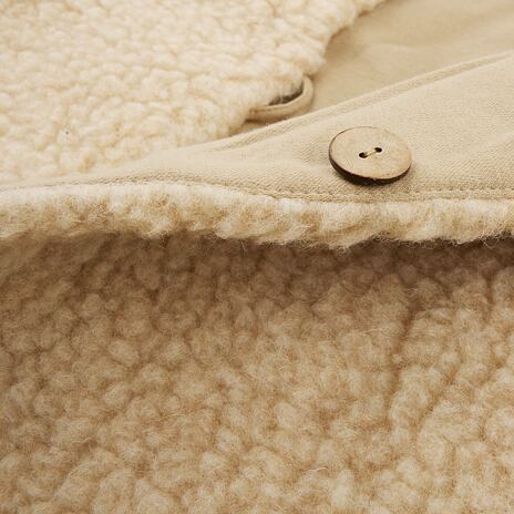 Wollen vest met knoopsluiting en zakken, beige