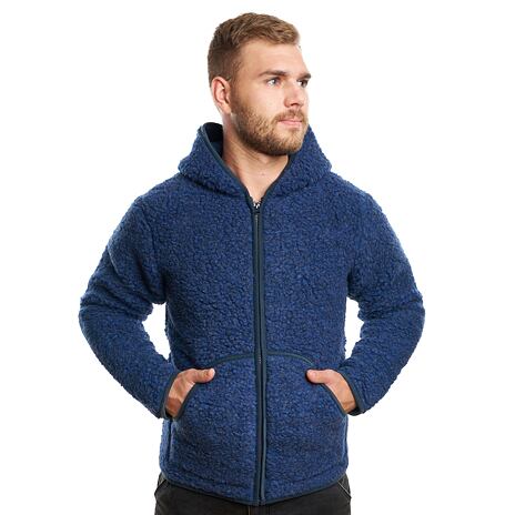 Wool Hooded Jacket Navy