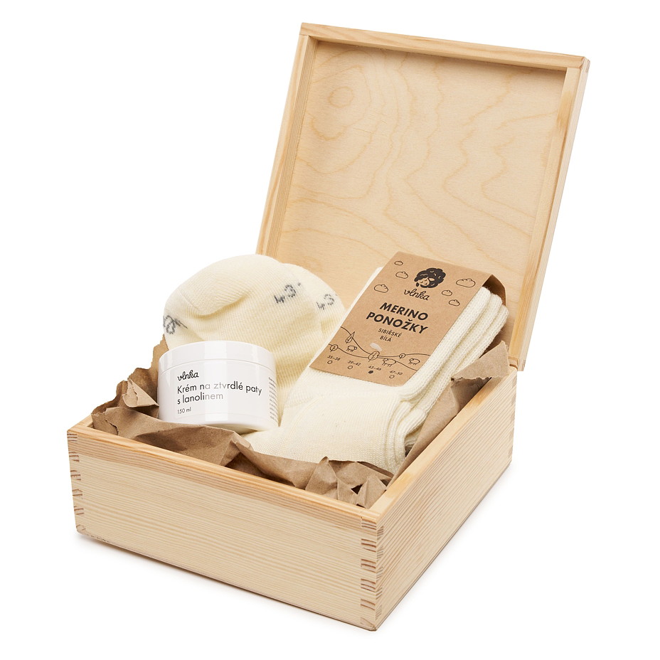 Dárková sada v dřevěné krabičce pro péči o nohy