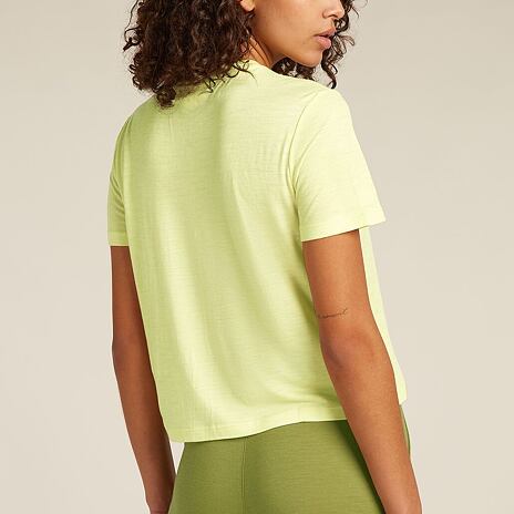 Dámské tričko Merino Blend 150 Tech Lite SS Crop Tee Icebreaker Citrine