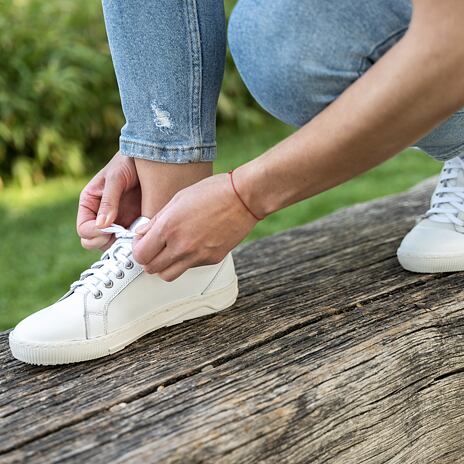 Leren damessneakers Erin, wit