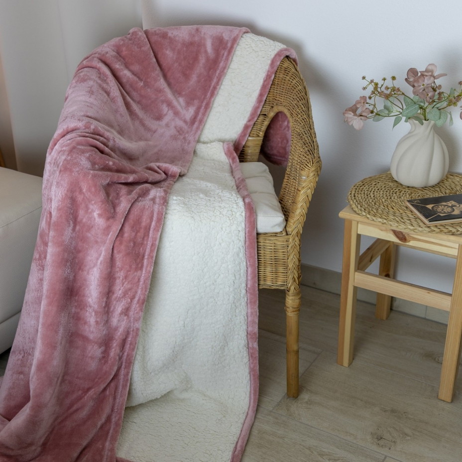 Mikroplüschdecke rosa