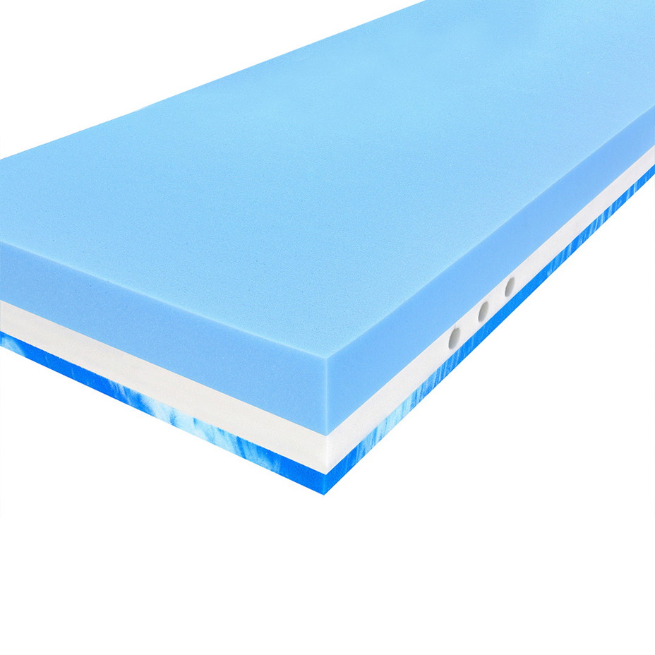 Oboustranná matrace z gelové pěny s ovčí vlnou a chladivou stranou