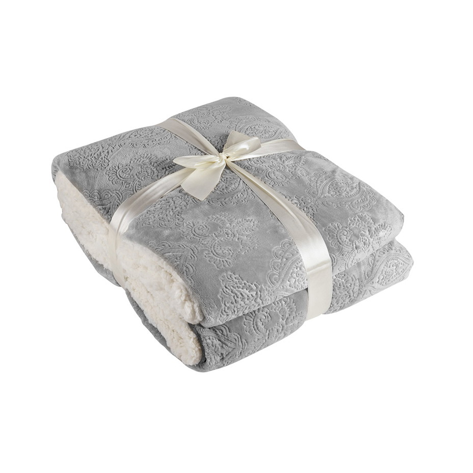 Mikroplyšová deka s 3D vzorkem šedá