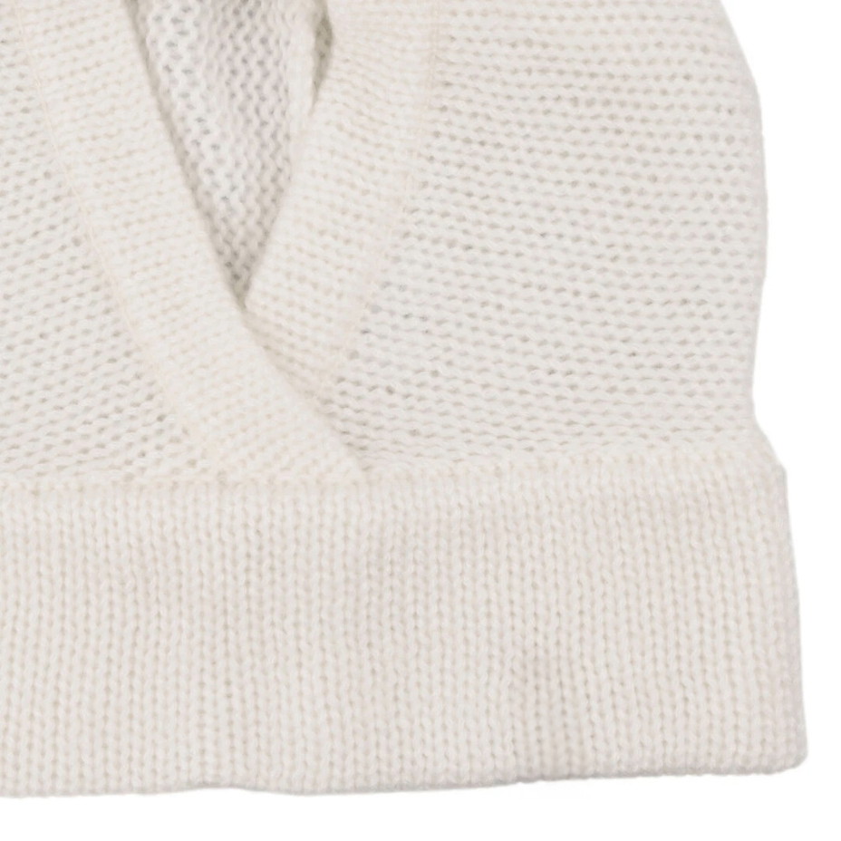 Pletená kapuce s ovčí vlnou Merino Skandor bílá