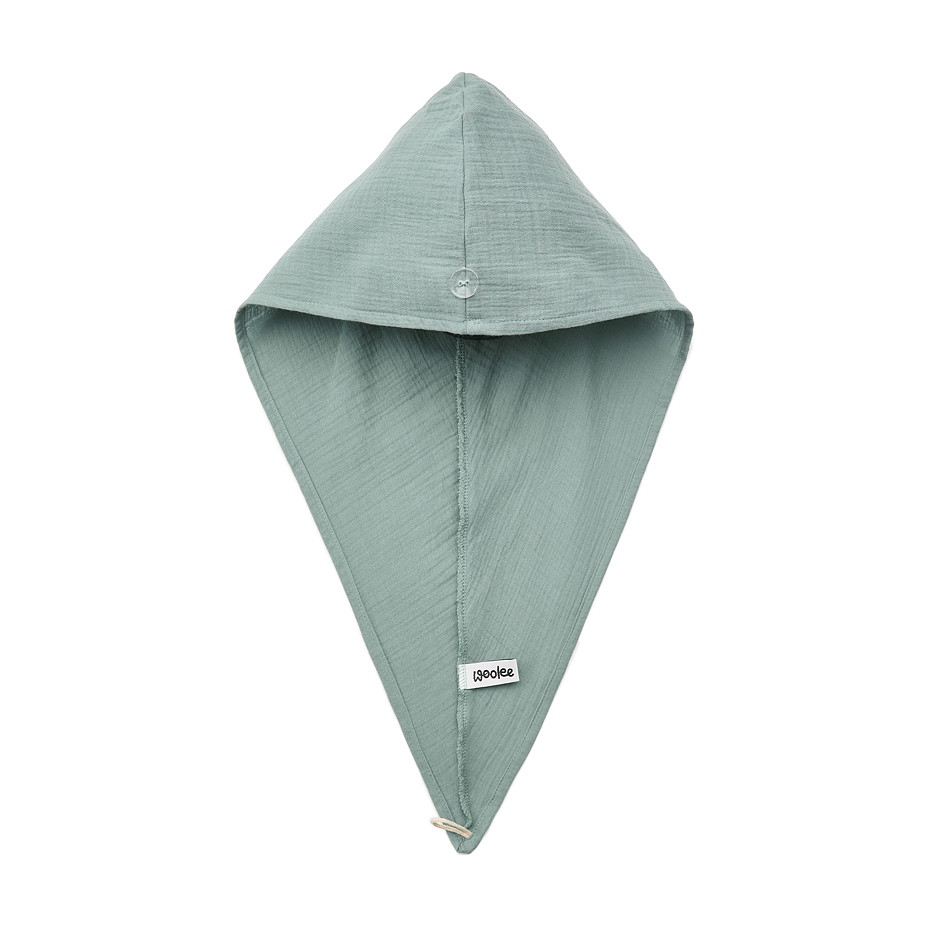 Mušelínový turban na vlasy zelená