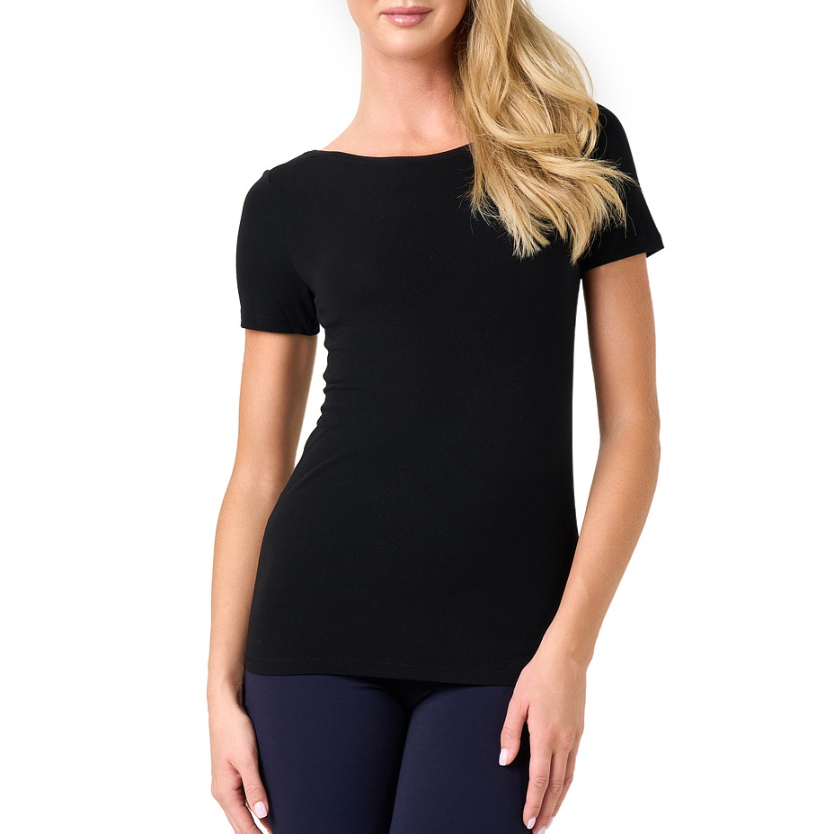 Dámské tričko modal s hedvábím černá