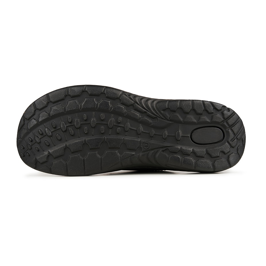 Men's leather slides wide fit Orin, black