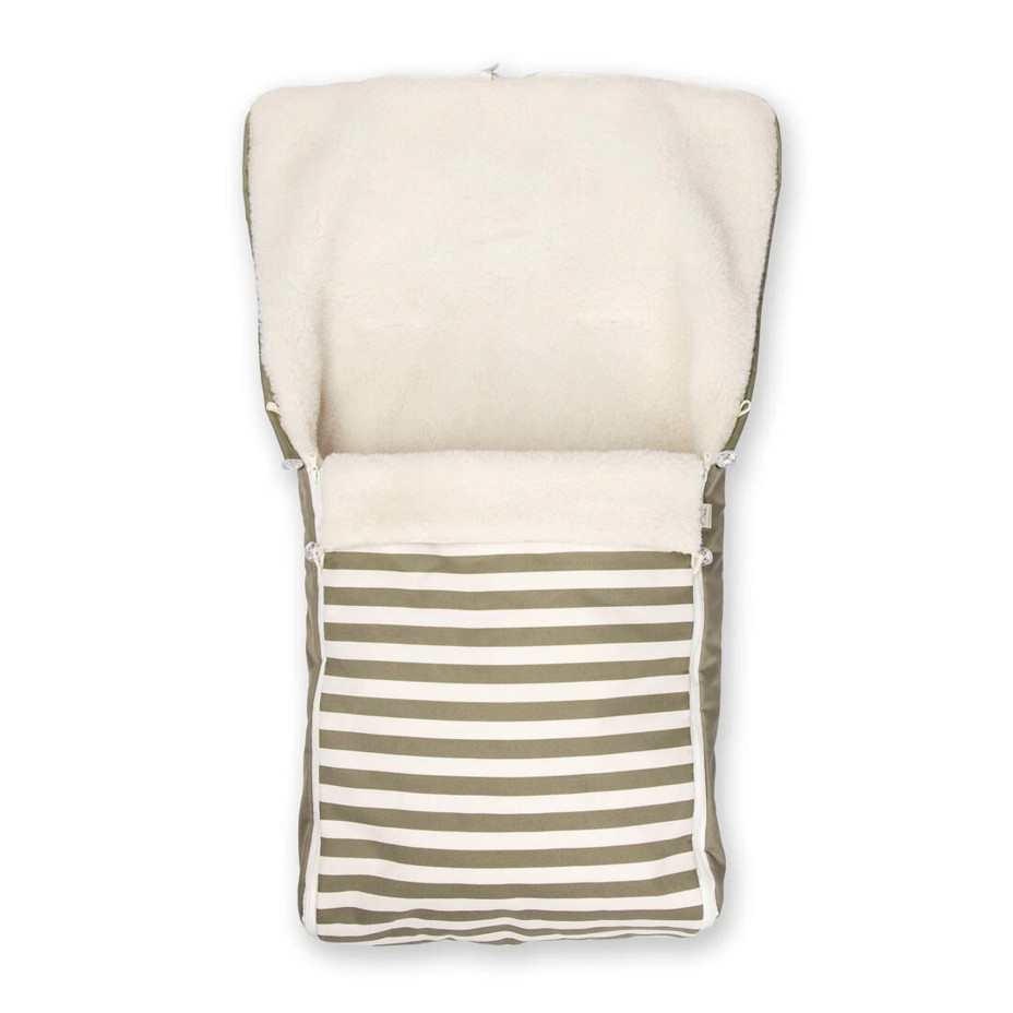 Kinderfußsack mit Schafwolle Streifen