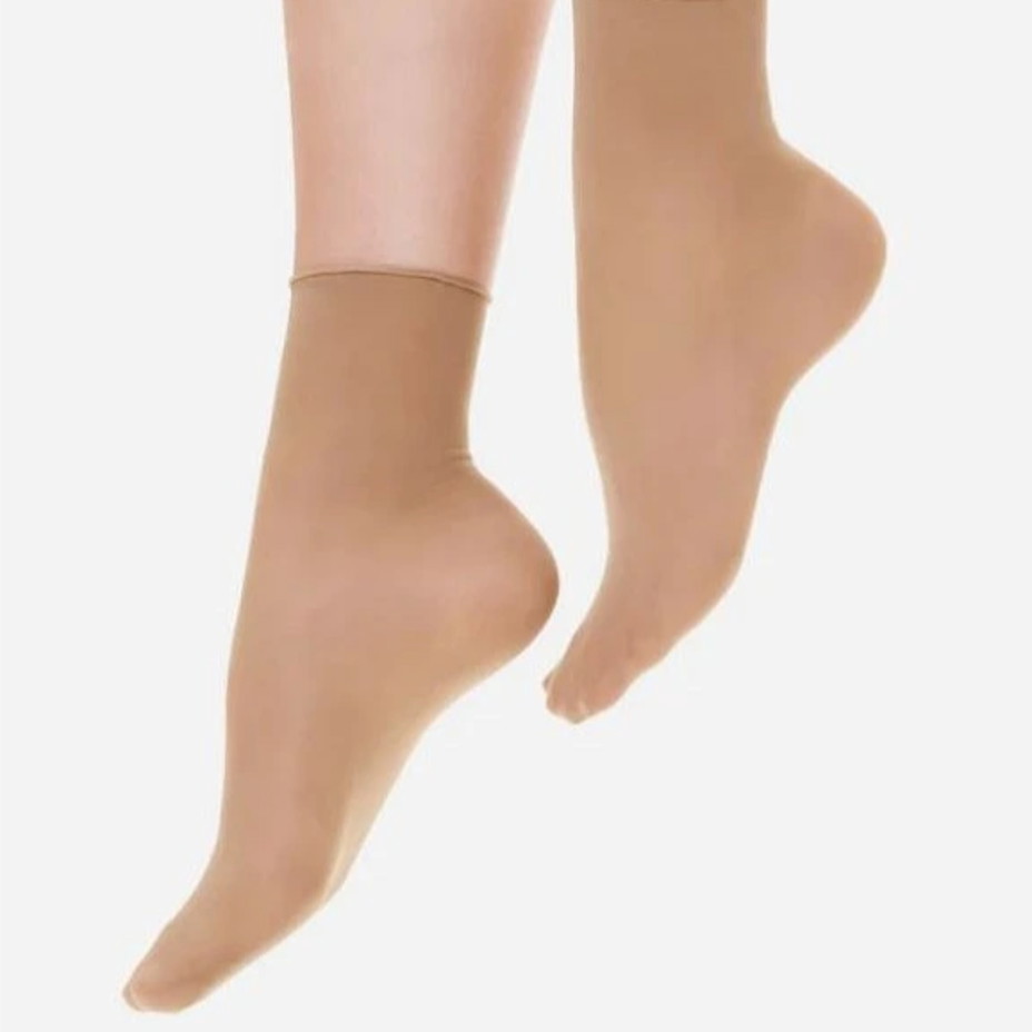 Női nylon zokni 15 DEN laza szegéllyel, testszínű