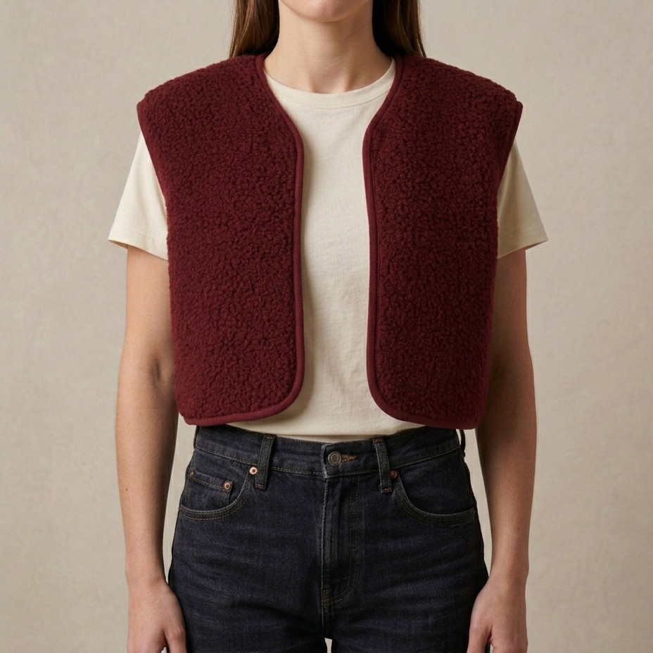 Gilet femme laine Camila, rouge
