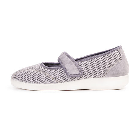 Ballerine comfort da donna con velcro grigie