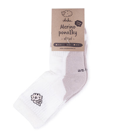 Chaussettes Merino pour enfants 2 paires beige