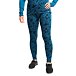 Dameslegging van merinowol met patroon blauw