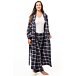 Women's Checkered Flannel Bathrobe Purple-Pink