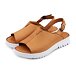 Women's leather elevated sandals Aneta brown