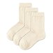 3 Paar Damen-Baumwollsocken, Creme