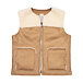 Suede Wool Vest Brown