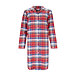 Damen-Nachthemd aus Flanell kariert orangeblau