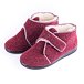 Women's Velcro Slippers Boots with Wool Lining Red