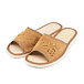 Women’s Summer Leather Open-Toe Slippers Brown Bloom