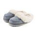 Women's “Vanesa“ Leather Slippers with Wool Lining Blue