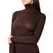 Damen-Rollkragenpullover Langarm aus Modalfasern mit Kaschmir braun